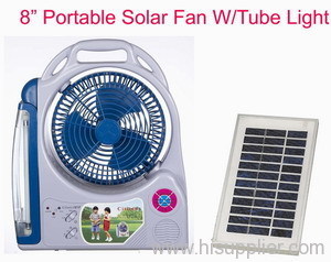 8" Solar Rechargeable Fan