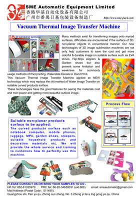 3D sublimation technology on non-planar products surface