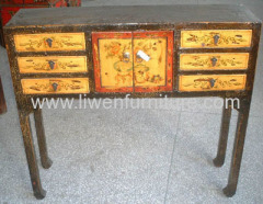 antique painted side table