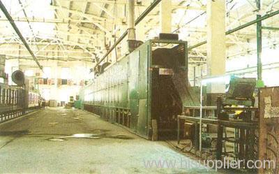 Chain belt type welding rod drying production line