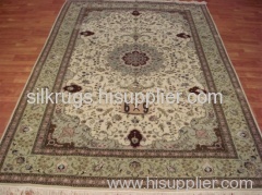 handmade silk on wool carpet,artifical silk carpet