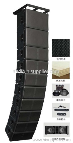 Professional 2-way dual 8" passive line array speaker system