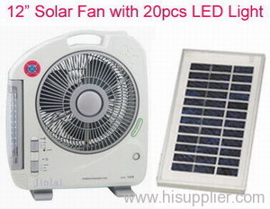 12" Solar Rechargeable Fan
