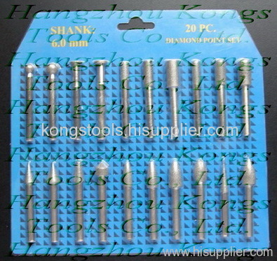 20PC Electroplated diamond burr set