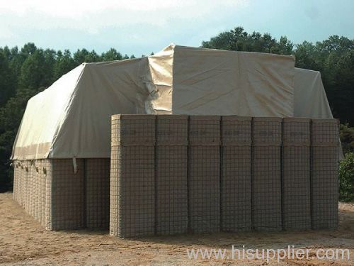 Military Wall of Hesco Barriers