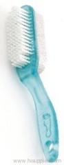 Plastic brush with pumice stone