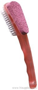 Plastic brush with pumice stone