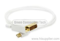 Mini DisplayPort Male to DVI Male 32AWG Converter Cable