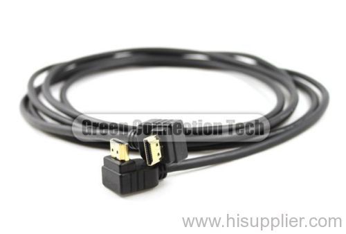 Green Connection HDMI Cable Right Angle