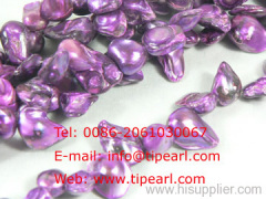 dark violet freshwater blister pearl strand