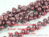 6-7mm wine red wheat freshwater pearl strand