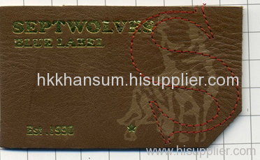 jeans leather label