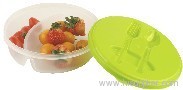 Plastic Food Container with fork & knife