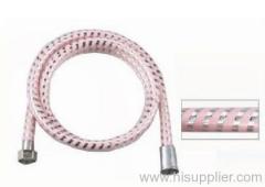 PVC pink silver thread shower hose