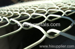 green PVC coated chain link fence netting