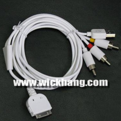 AV USB Video Cable for iPhone 3G iPod Touch Nano TV