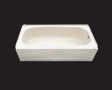 Steel plate skirted bathtub