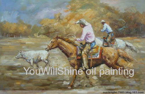 oil painting of hunting