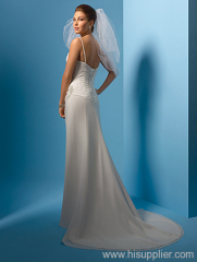 2010 V-neck sleeve straps chiffon bridal dress