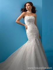 Perfect Mermaid Floor-length Square neckline wedding dress