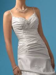 Mermaid Sweetheart Neckline Spaghetti straps Satin bridal dress
