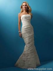 Mermaid Square neckline Floor-length Embroidery chiffon wedding dress