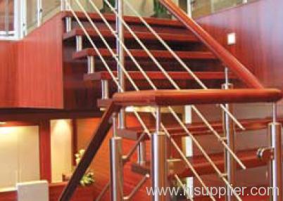 wood and stainless steel stair stair fitting