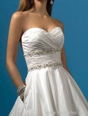 A-line taffeta Sweetheart neckline Floor-length wedding dresses