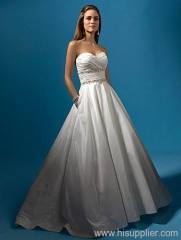 A-line taffeta Sweetheart neckline Floor-length wedding dresses