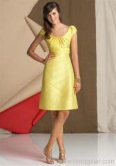 short straps Knee-length Taffeta Bridesmaids dress