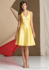 Knee-length Satin Bridesmaids dress