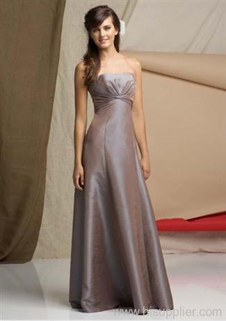 Perfect full-length Square neckline Taffeta Bridesmaids dress