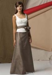 Classic Full-length short strap taffeta Bridesmaids dress