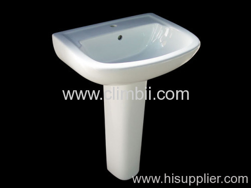Two Pieces Washing Water Basin with Pedestal Lavabo Bathroom Sanitaryware Bath Fittings and Fixture Sinks