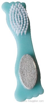 Plastic brush with pumice stone