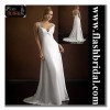 satin strap v neck wedding dress