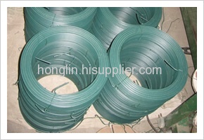 Green plastic coated wire