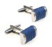 Blue Fabric Cufflinks