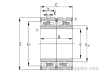 Low friction four row cylindrical roller bearing