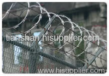 galvanized razor barbed wire fence