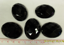 Black Onyx oval CBA faceted 30x40x11mm