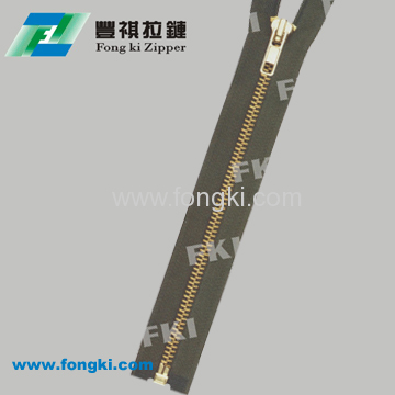 Metal long chain zippers