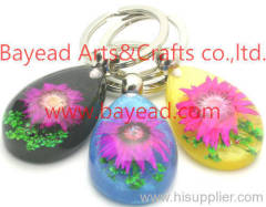 real natural flower in resin keychains