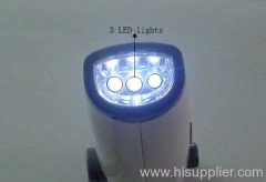 crank dynamo flashlight led with cell charger and radio