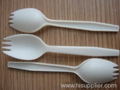 Compostable disposable corn starch flatware