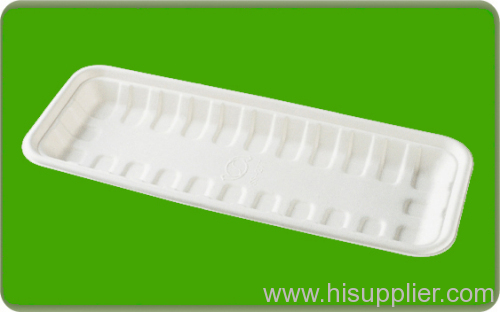 Compostable bagasse fish tray