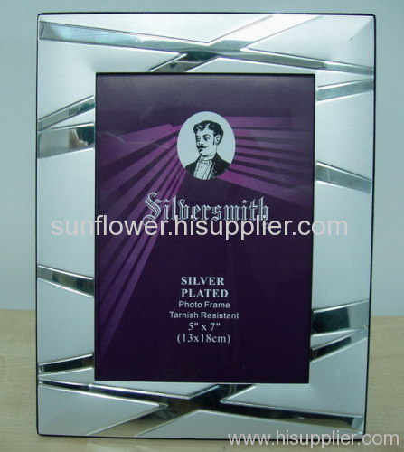 silver metal photo frame