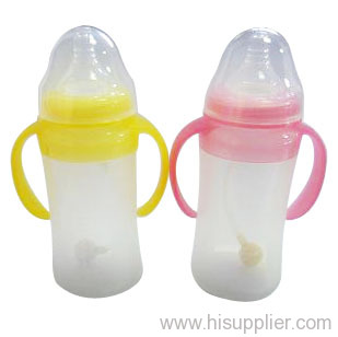 230ml silicone baby feeding bottle with 10.2g silicone nipple