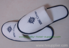 hotel velour close-toe slippers