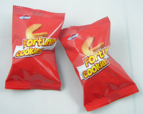 Foil package fortune cookies